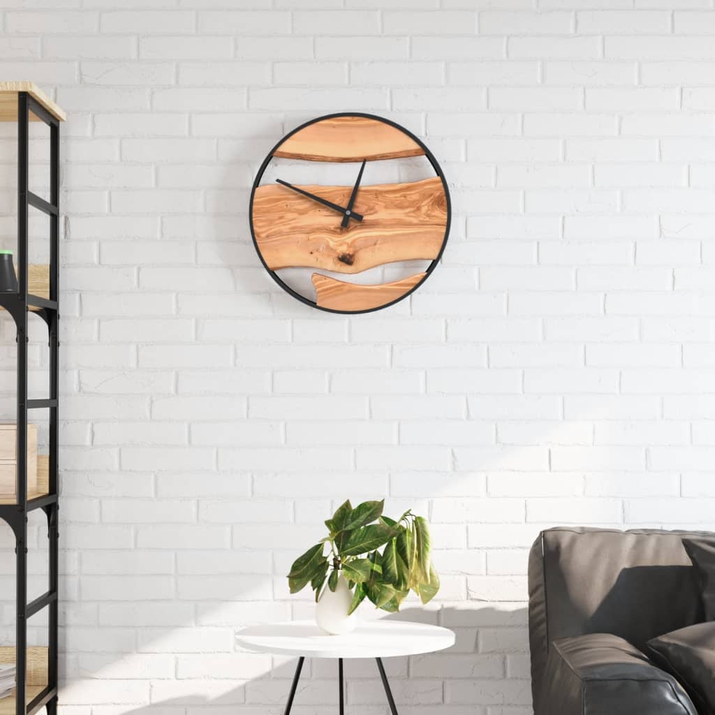 Vidaxx wall clock ø35 cm iron and olive wood brown