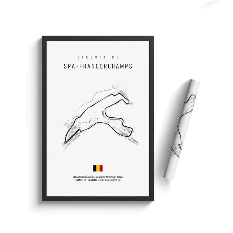 Poster Formula 1 Calendar 2026 Tracks Monaco Grand Prix Spa Francorchamps Decorative Print Unframed