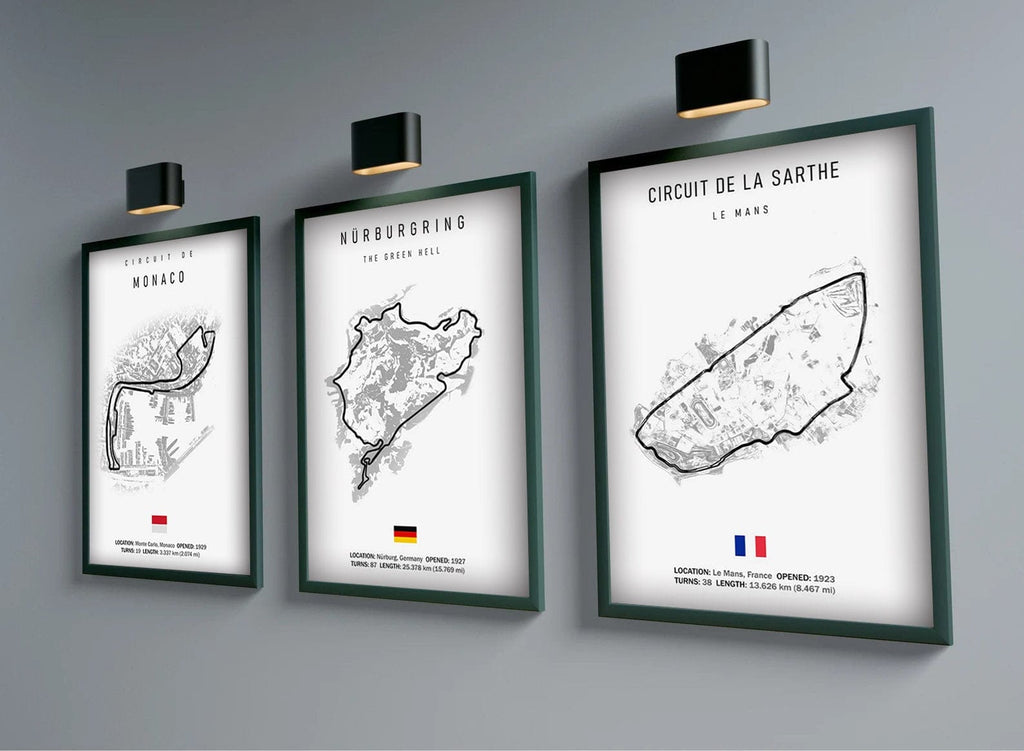 Poster Formula 1 Calendar 2026 Tracks Monaco Grand Prix Spa Francorchamps Decorative Print Unframed