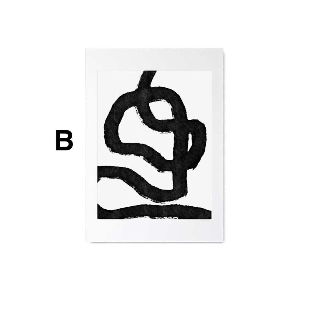 Poster faces lines and abstract shapes as a decorative print without a frame