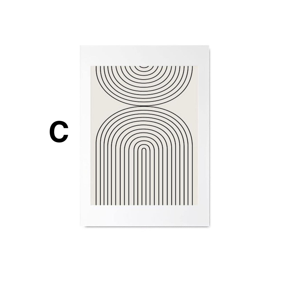 Poster faces lines and abstract shapes as a decorative print without a frame