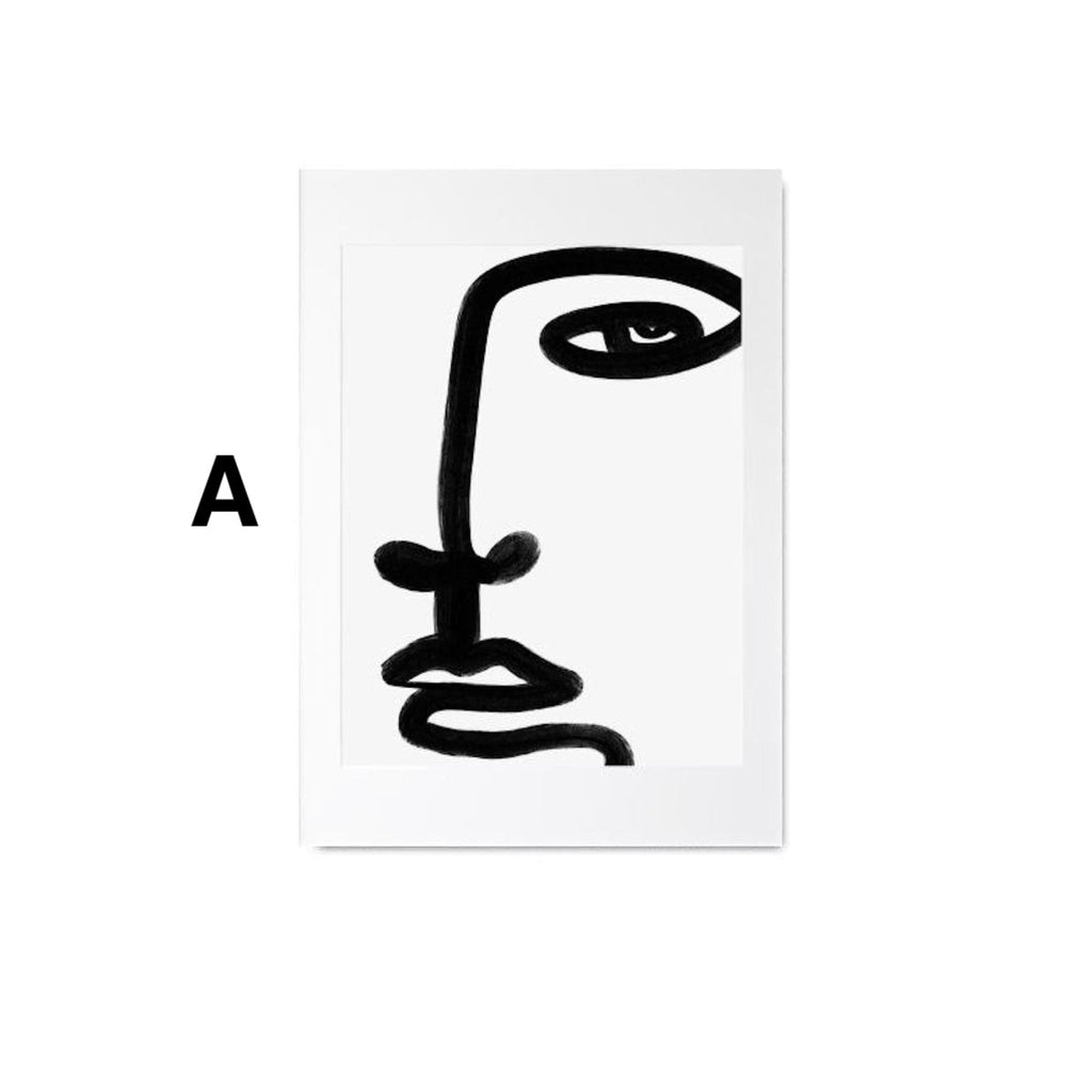 Poster faces lines and abstract shapes as a decorative print without a frame