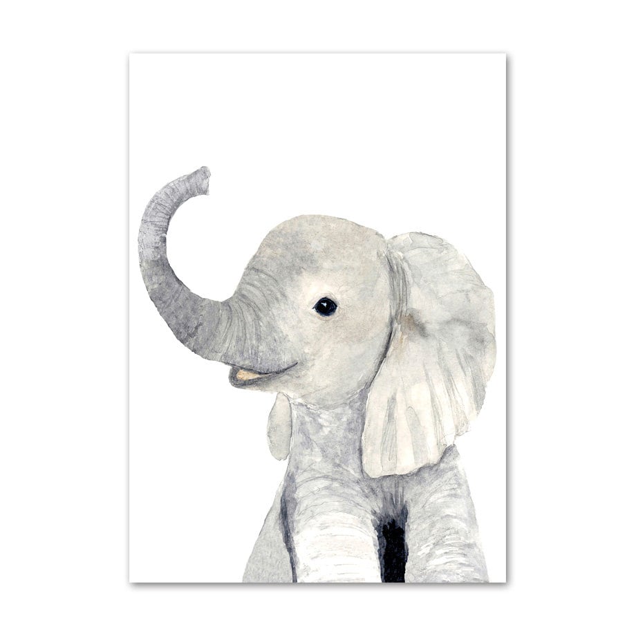 Nursery poster Animals Fox Elephant Bear Rabbit Zebra · Nursery pictures · Wall decor · Art print · Decorative print · Unframed