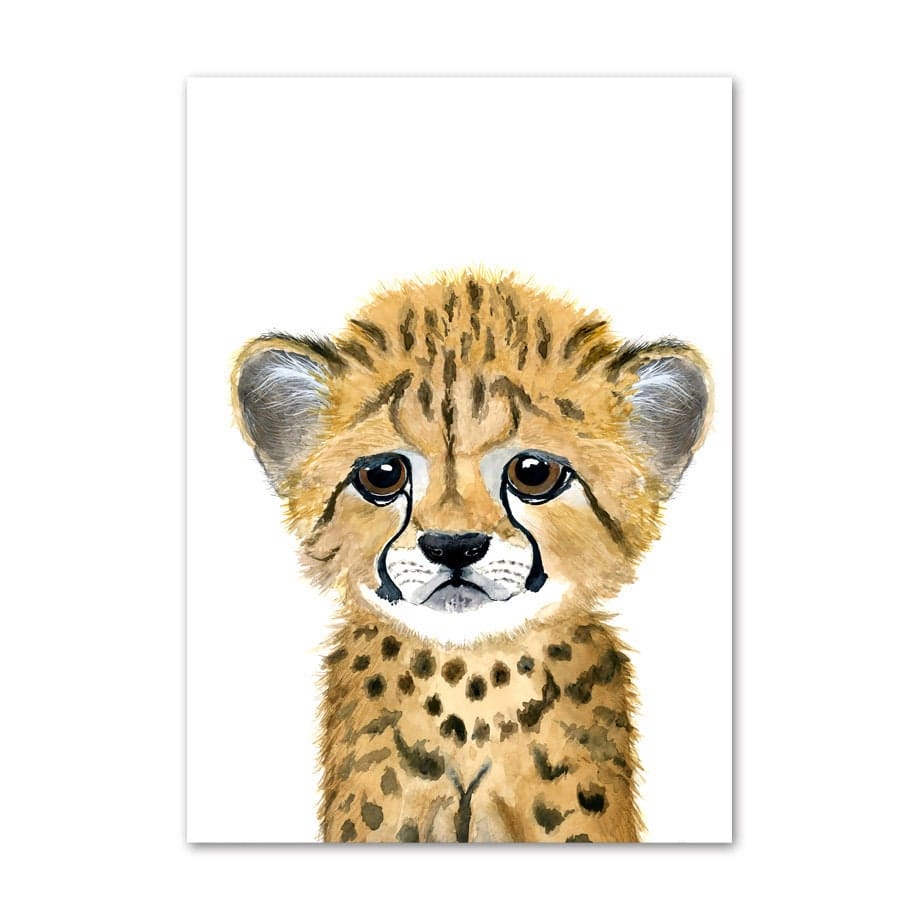 Poster Kinderzimmer Tiere Fuchs Elefant Bär Hase Zebra · Kinderzimmer Bilder · Wand Deko · Kunst Druck · Deko Print · ohne Rahmen