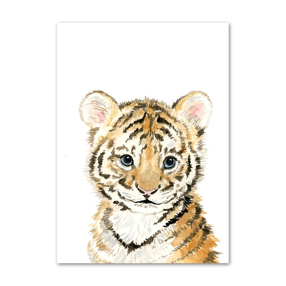 Nursery poster Animals Fox Elephant Bear Rabbit Zebra · Nursery pictures · Wall decor · Art print · Decorative print · Unframed