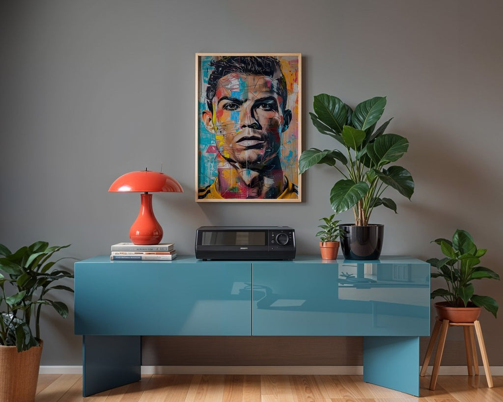 Street Art Football Legend Ronaldo · Pop Art Wall Art · Modern Graffiti Poster unframed