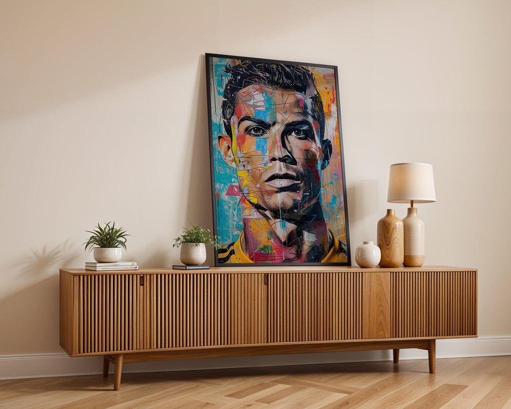 Street Art Football Legend Ronaldo · Pop Art Wall Art · Modern Graffiti Poster unframed