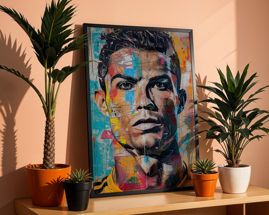 Street Art Football Legend Ronaldo · Pop Art Wall Art · Modern Graffiti Poster unframed