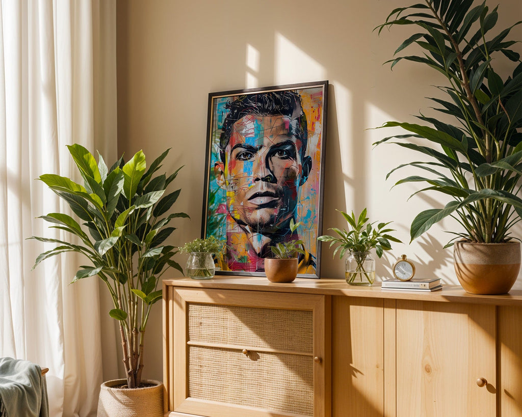 Street Art Football Legend Ronaldo · Pop Art Wall Art · Modern Graffiti Poster unframed