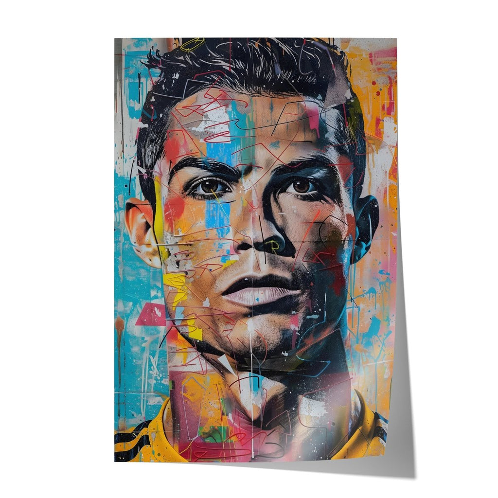 Street Art Football Legend Ronaldo · Pop Art Wall Art · Modern Graffiti Poster unframed