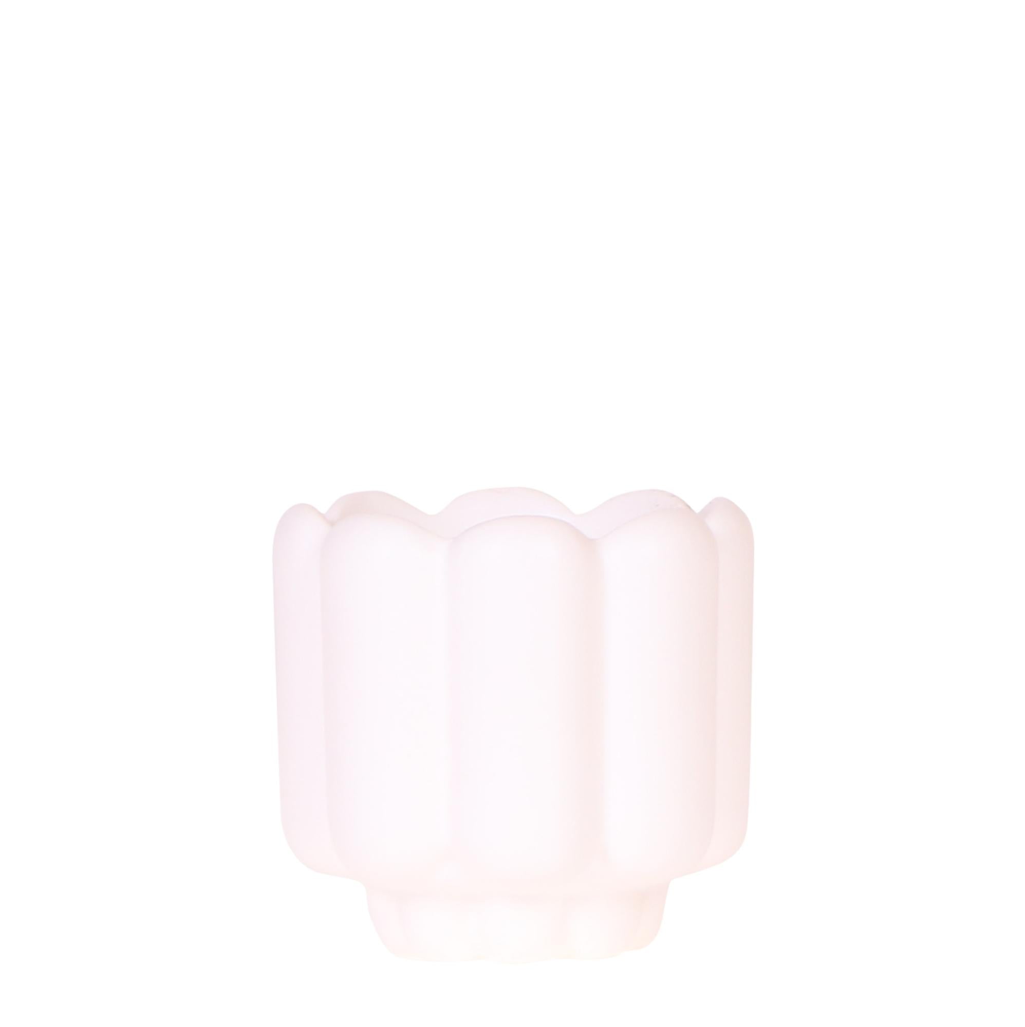 Retro Pflanztopf – Weiß – Ø6cm – Dekorativer Mini – Übertopf aus Keramik – Blumentopf mit Rillenstruktur für Orchideen & kleine Pflanzen