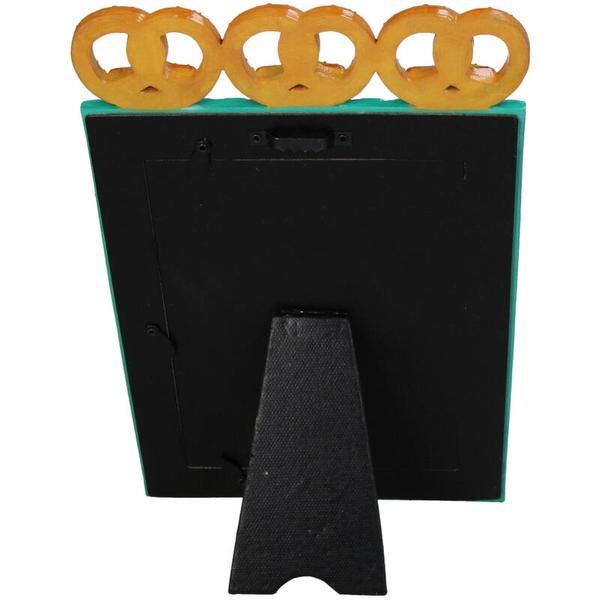 Bilderrahmen Pretzel – Polyresin – Türkis – 13x18cm – Verspieltes Brezel – Design – Kreative Foto – Deko für Zuhause